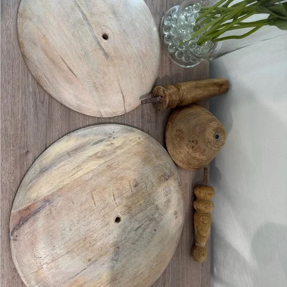 Handmade Wooden Two-Tier Display Stand with White Detailing - Picture 5 of 8